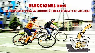 25 propuestas para la promoción de la bicicleta en Asturias. Elecciones 2015