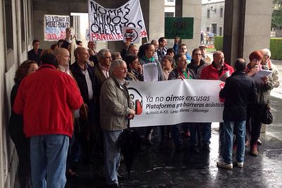 Manifestación de afectados por ruidos en la A66