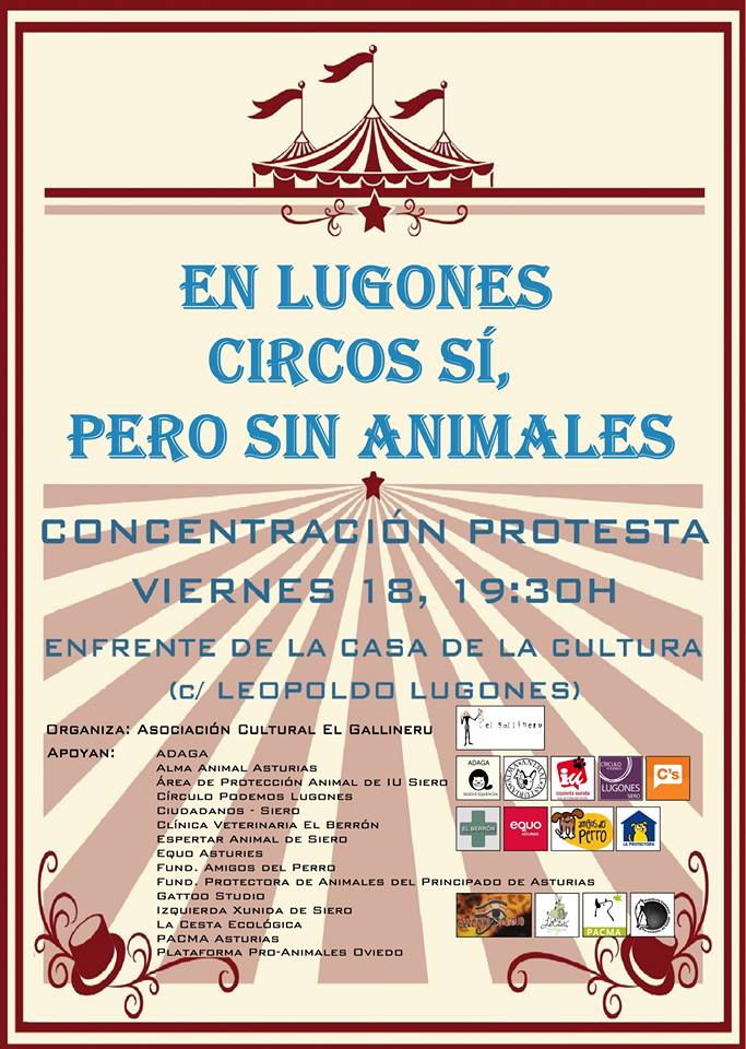 Concentración en Lugones contra los circos con animales